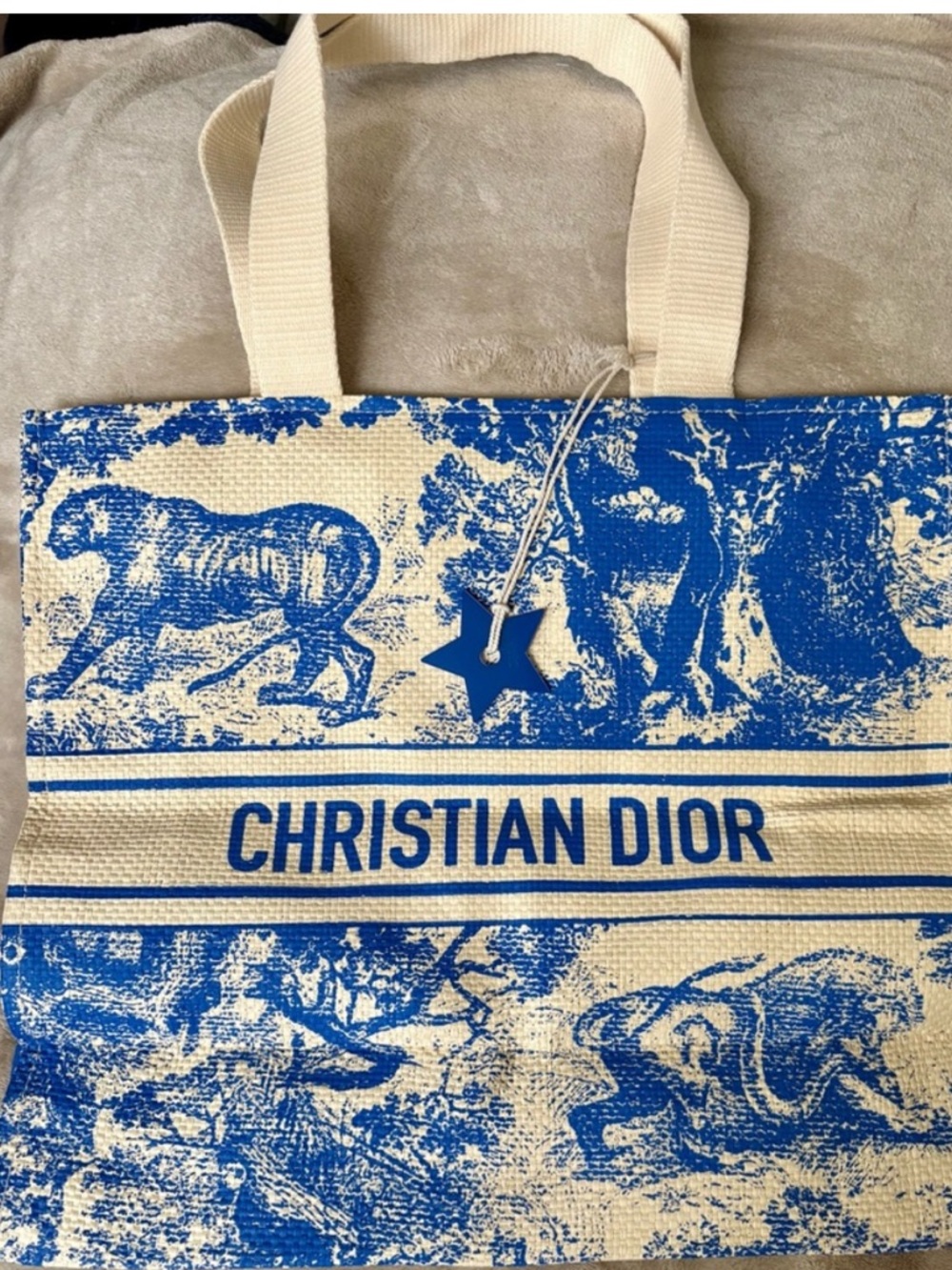 Beautiful Christian Dior Straw Tote, NWT!